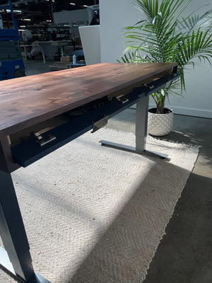 SALE // SLIM Desk - 60" - Rustic Walnut - Blue Walnut Drawers
