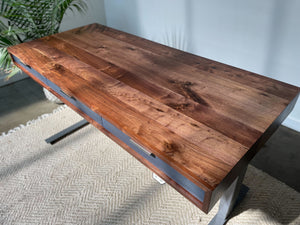 SALE // SLIM Desk - 60" - Rustic Walnut - Blue Walnut Drawers