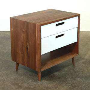 Evolve Side Table // Mid-century Modern Solid Wood Nightstand - ROMI DESIGN