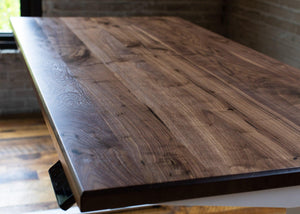 North American Hardwood Slab Desk // Solid Wood Desks with Electric Adjustable Desk Base - ROMI DESIGN