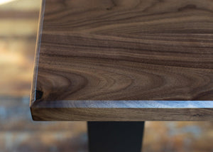 Hardwood Slab Desk // North American Solid Wood Desks with Fixed Height Structural Base - ROMI DESIGN