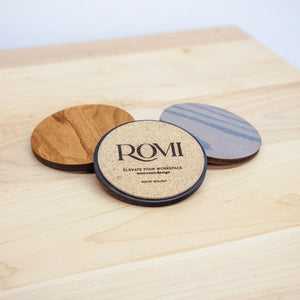 Set of Four Coasters // With Cork Bottom - ROMI DESIGN
