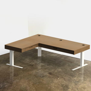 Artemis L-Desk // Solid Hardwood Configurable Adjustable Height L-Desk with Drawers - ROMI DESIGN