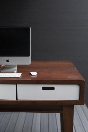 Corner Standing Desk // Fixed Height Corner Standing Desk with Drawers - ROMI DESIGN