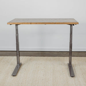 North American Hardwood Slab Desk with Electric Adjustable Base