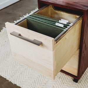 FILE // Modern Solid Wood File Cabinet Storage with Wheels for the Evolve Desk - ROMI DESIGN