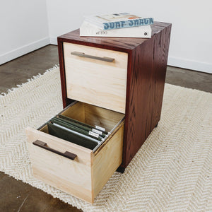 FILE // Modern Solid Wood File Cabinet Storage with Wheels for the Evolve Desk - ROMI DESIGN