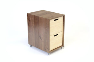 FILE // Modern Solid Wood File Cabinet Storage with Wheels for the Evolve Desk - ROMI DESIGN