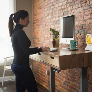 The Evolve // Height Adjustable Modern Standing Desk with Drawers featuring The Jarvis Electric Base - ROMI DESIGN