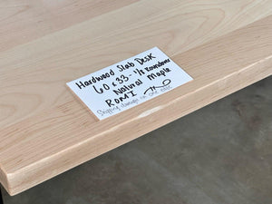 SALE // Hardwood Slab Desktop - Natural Maple - 60"W x 33"D - 1/8" Roundover - ROMI DESIGN