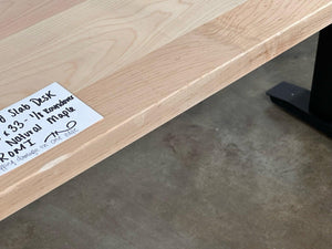 SALE // Hardwood Slab Desktop - Natural Maple - 60"W x 33"D - 1/8" Roundover - ROMI DESIGN