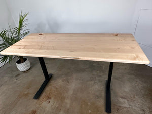 SALE // iMovR Lander Desktop - Natural Maple - 30"D x 71"W - Left & Right Grommets - ROMI DESIGN