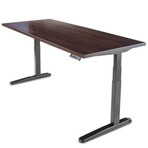 North American Hardwood Slab Desk // Solid Wood Desks with Electric Adjustable Desk Base - ROMI DESIGN