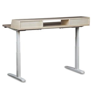 THE ALBRIGHT // Mid-Century Modern Height Adjustable Sit + Stand Desk with Drawers - ROMI DESIGN