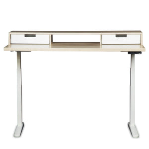 THE ALBRIGHT // Mid-Century Modern Height Adjustable Sit + Stand Desk with Drawers - ROMI DESIGN