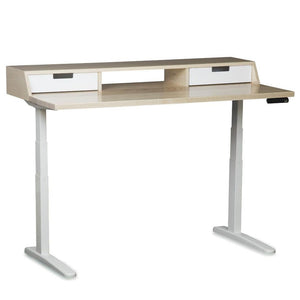 THE ALBRIGHT // Mid-Century Modern Height Adjustable Sit + Stand Desk with Drawers - ROMI DESIGN