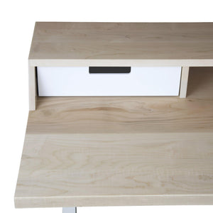 THE ALBRIGHT // Mid-Century Modern Height Adjustable Sit + Stand Desk with Drawers - ROMI DESIGN