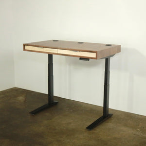 SLIM // Classic Modern Solid Wood Desk with Drawers // Fixed Height or Adjustable Height Desk Base Options - ROMI DESIGN