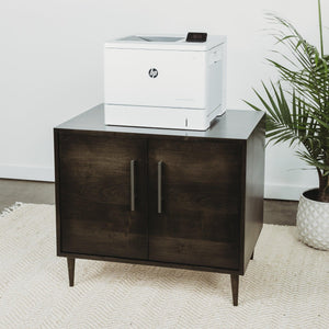 Printer Cabinet // Solid Wood Storage Cabinet for Printer with Paper & Toner Storage - ROMI DESIGN
