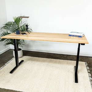THE RESPONSE DESK // Wood Standing Desk with Easy Assembly Desk Base - ROMI DESIGN