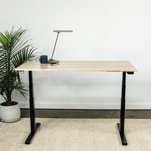THE RESPONSE DESK // Wood Standing Desk with Easy Assembly Desk Base - ROMI DESIGN