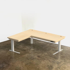 Saturn L-Desk // Solid Hardwood Configurable Adjustable Height L-Desk - ROMI DESIGN