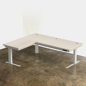Saturn L-Desk // Solid Hardwood Configurable Adjustable Height L-Desk - ROMI DESIGN