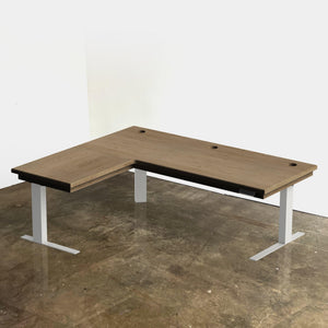 Saturn L-Desk // Solid Hardwood Configurable Adjustable Height L-Desk - ROMI DESIGN