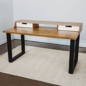 SALE // ALBRIGHT DESK - 60 - BLONDE STAINED MAPLE - WHITE PAINT ACCENTS - ROMI DESIGN