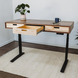 The Evolve // Height Adjustable Modern Standing Desk with Drawers featuring The Jarvis Electric Base - ROMI DESIGN