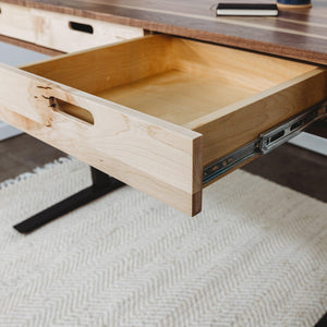The Evolve // Height Adjustable Modern Standing Desk with Drawers featuring The Jarvis Electric Base - ROMI DESIGN