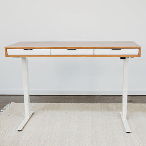 SALE // SLIM DESK - 60" - CLASSIC CHERRY - WHITE PAINT - ROMI DESIGN