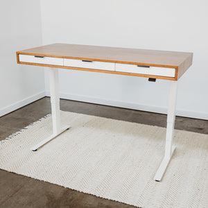 SALE // SLIM DESK - 60" - CLASSIC CHERRY - WHITE PAINT - ROMI DESIGN