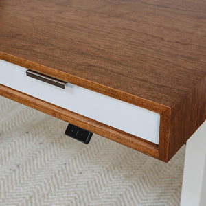 SLIM // Classic Modern Solid Wood Desk with Drawers // Fixed Height or Adjustable Height Desk Base Options - ROMI DESIGN