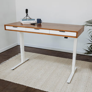 SALE // SLIM DESK - 60" - CLASSIC CHERRY - WHITE PAINT - ROMI DESIGN