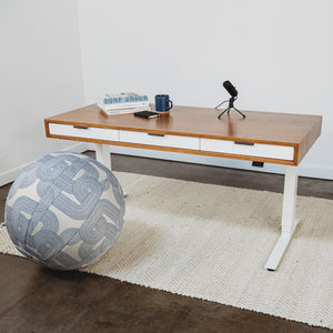 SALE // SLIM DESK - 60" - CLASSIC CHERRY - WHITE PAINT - ROMI DESIGN