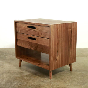 Evolve Side Table // Mid-century Modern Solid Wood Nightstand - ROMI DESIGN