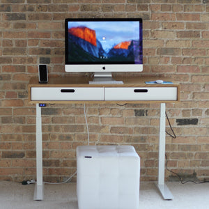 The Evolve // Height Adjustable Modern Standing Desk with Drawers featuring The Jarvis Electric Base - ROMI DESIGN