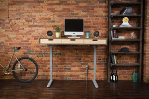 The Evolve // Height Adjustable Modern Standing Desk with Drawers featuring The Jarvis Electric Base - ROMI DESIGN