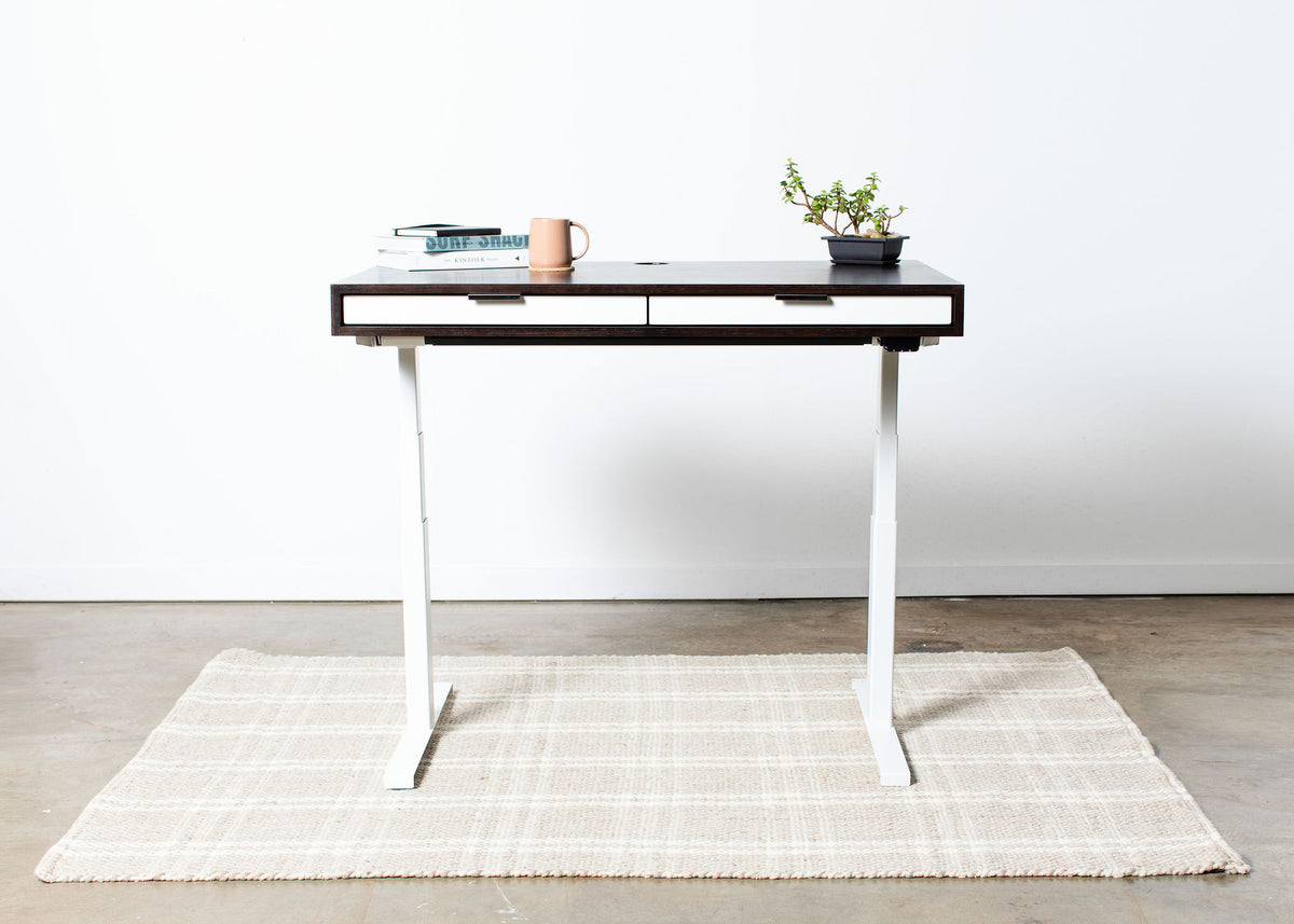 The Slim PLY // Modern wood standing desk with drawers