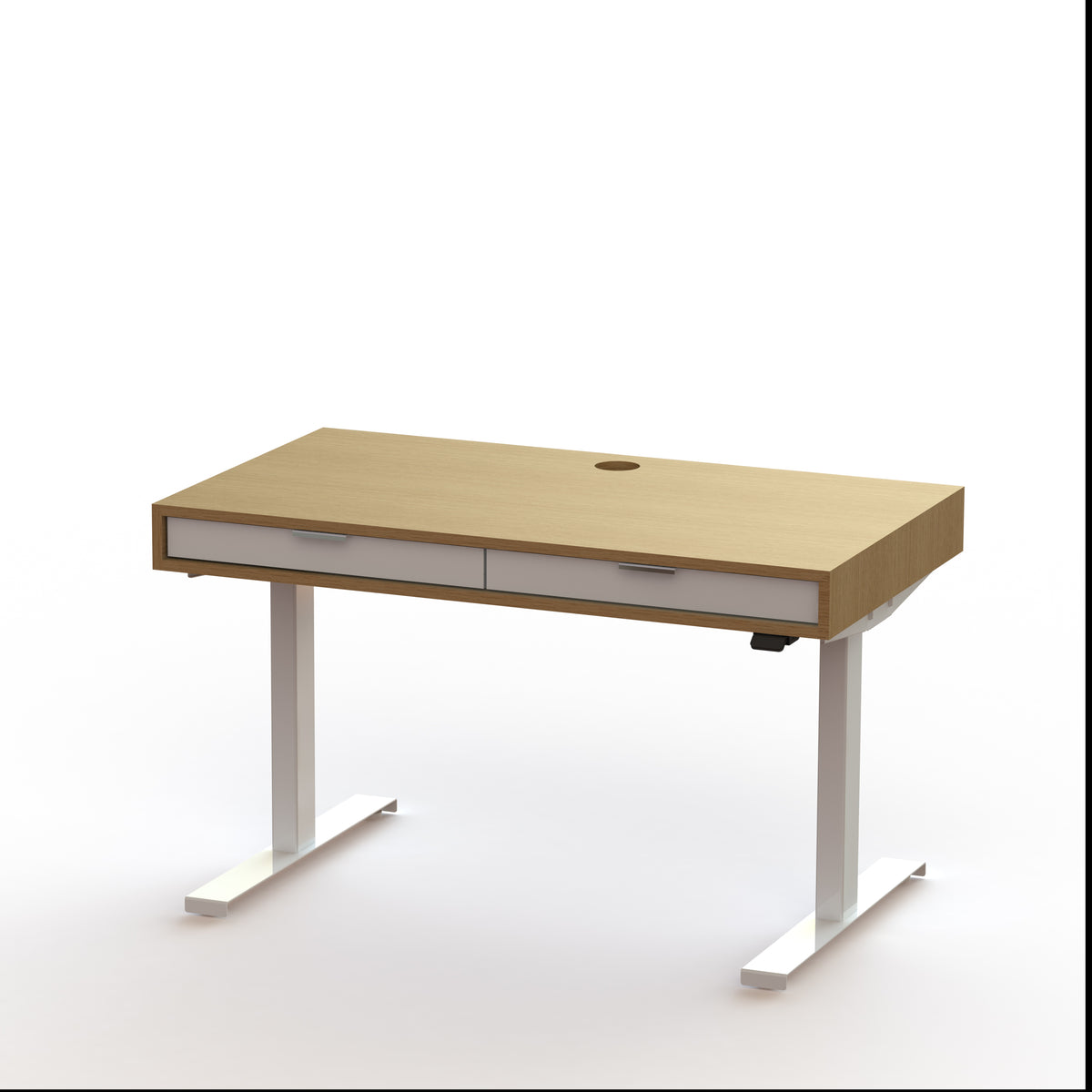 The Slim PLY // Modern wood standing desk with drawers - ROMI DESIGN