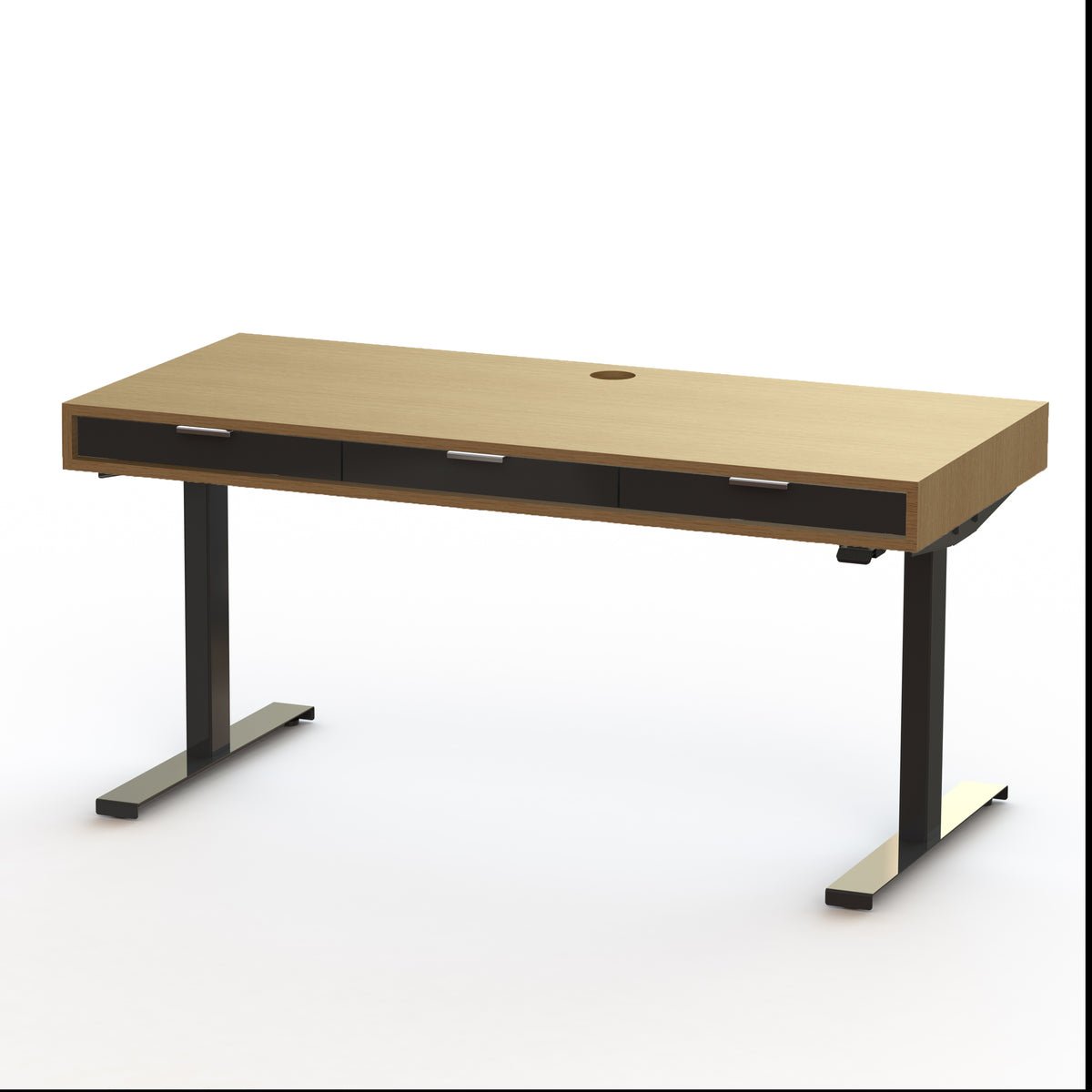 The Slim PLY // Modern wood standing desk with drawers - ROMI DESIGN