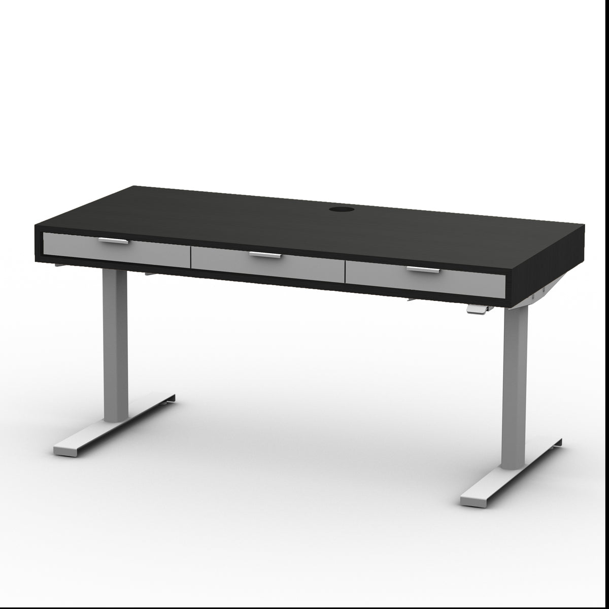 The Slim PLY // Modern wood standing desk with drawers