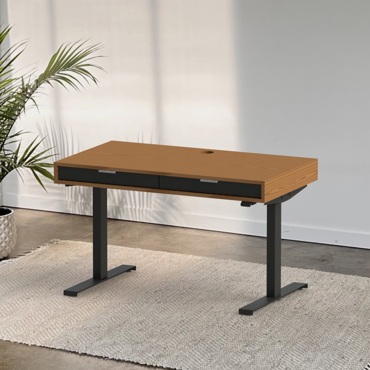 The Slim PLY // Modern wood standing desk with drawers