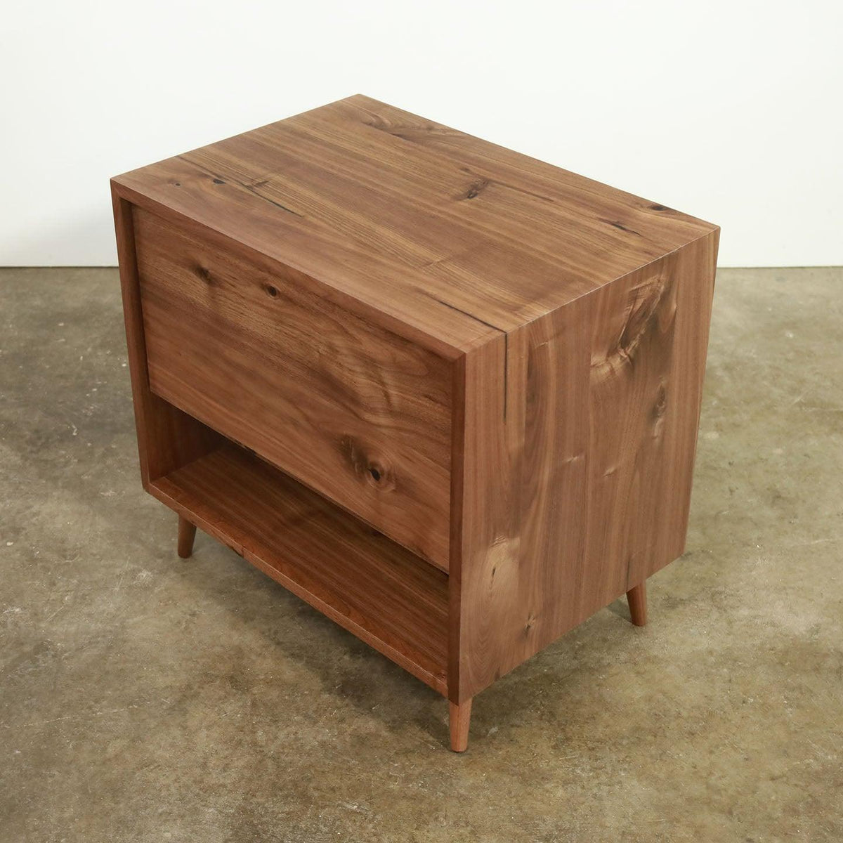 Evolve Side Table // Mid-century Modern Solid Wood Nightstand - ROMI DESIGN