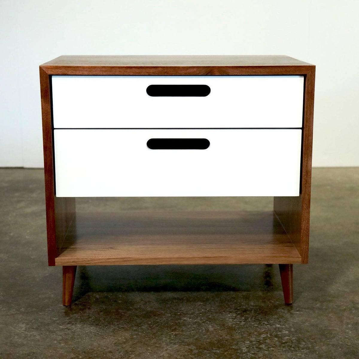 Evolve Side Table // Mid-century Modern Solid Wood Nightstand - ROMI DESIGN