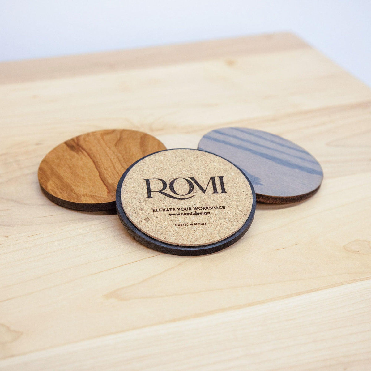 Set of Four Coasters // With Cork Bottom - ROMI DESIGN