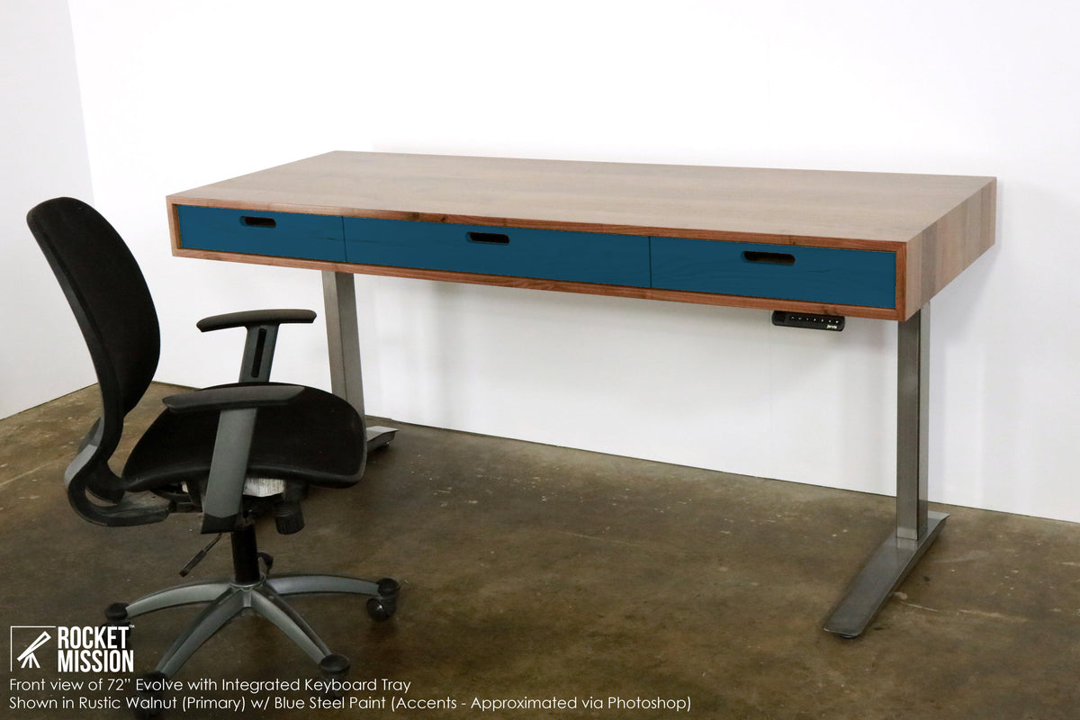 The Evolve // Height Adjustable Modern Standing Desk with Drawers featuring The Jarvis Electric Base - ROMI DESIGN