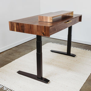 Atlas Desk // Modern Solid Wood Adjustable Height Standing Desk with Drawers - ROMI DESIGN