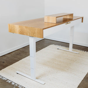Atlas Desk // Modern Solid Wood Adjustable Height Standing Desk with Drawers - ROMI DESIGN